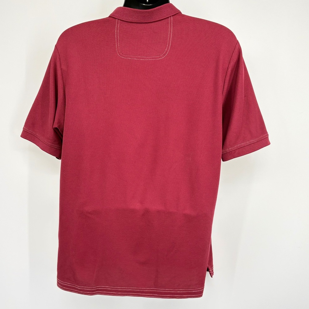 Tommy Bahama Polo Shirt Mens LG Burgundy IslandZone Supima Cotton Golf Travel - Picture 4 of 9